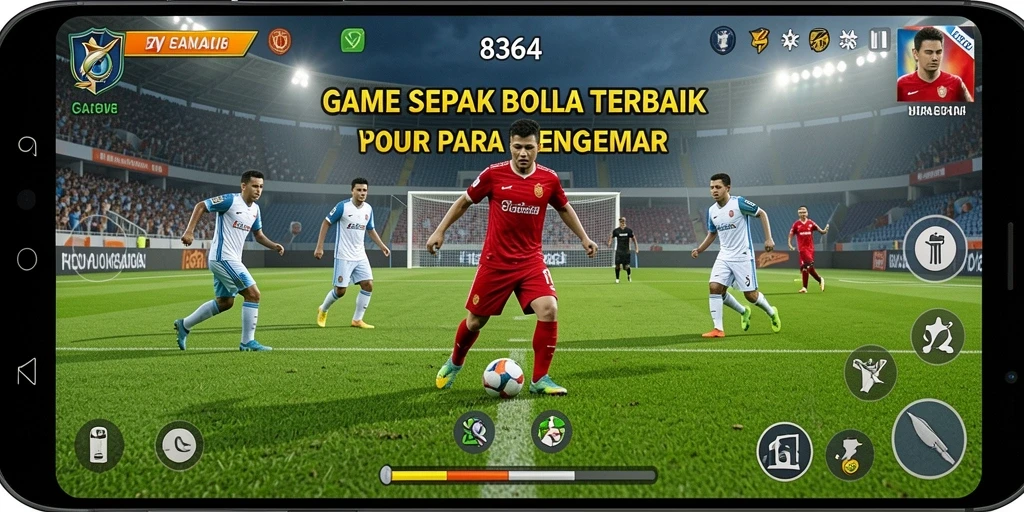 Tampilan dinamis gameplay sepak bola dalam 8364 yang mengasyikkan.