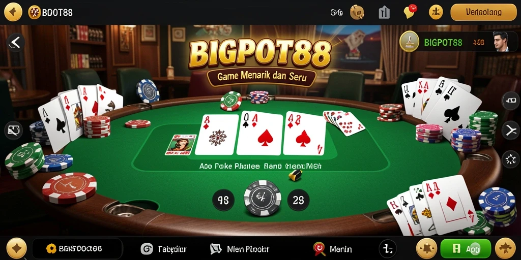 Tampilan menarik gameplay Poker di BIGPOT88.