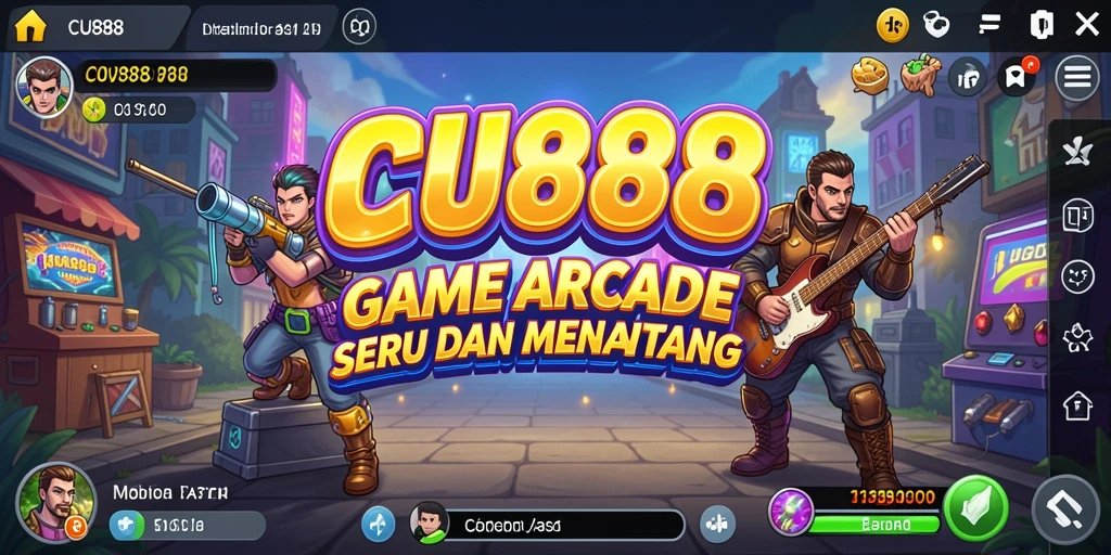 Screenshot CU888 menampilkan aksi gameplay Arcade yang penuh warna dan seru.