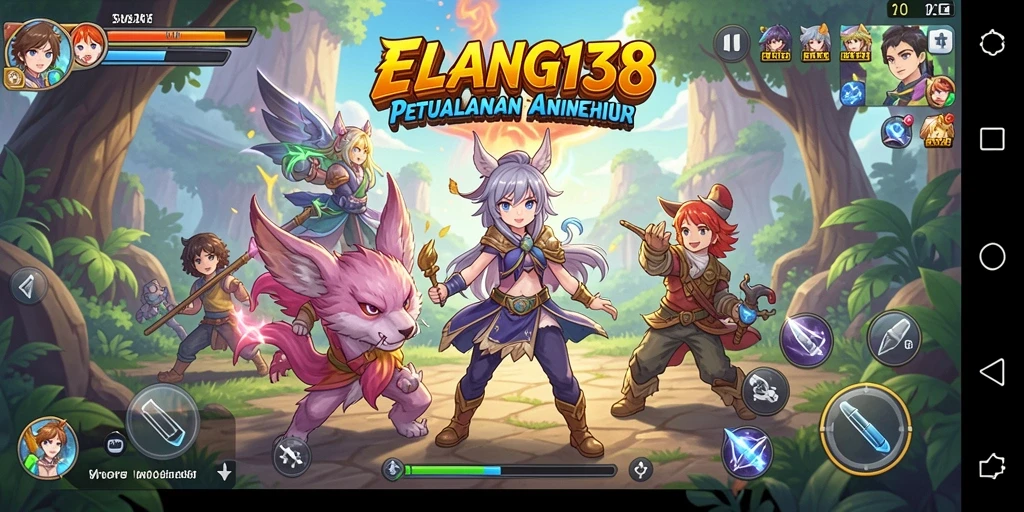 Tampilan gameplay ELANG138 dengan aksi karakter Anime yang dinamis.
