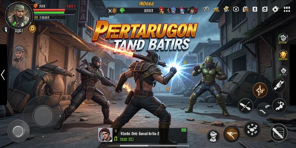 Tampilan gameplay seru dengan karakter Fighting unik.
