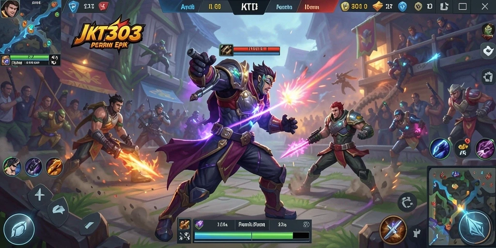 Gameplay JKT303 yang seru dan menegangkan dalam pertempuran MOBA.