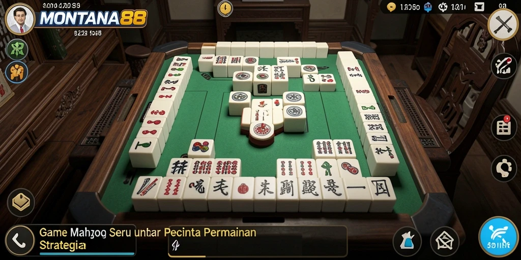 Tampilan gameplay MONTANA88 dengan grafis Mahjong yang menarik.