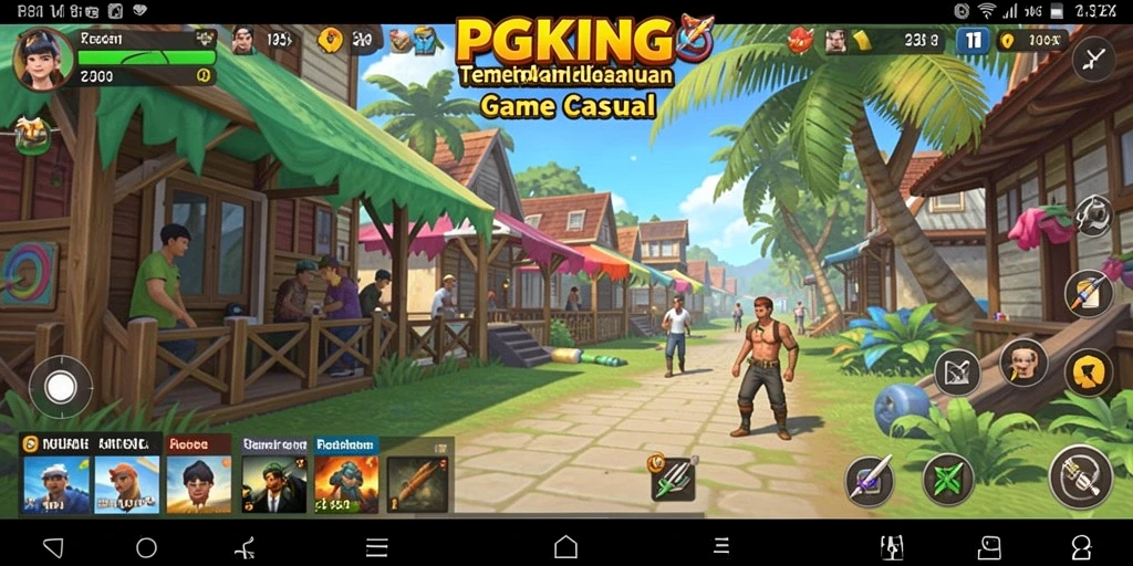 Tampilan gameplay PGKING yang ceria dan penuh warna.