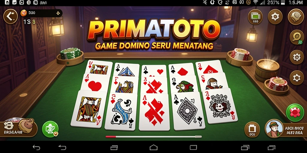 Screenshot gameplay PRIMATOTO yang menunjukkan keseruan bermain Domino.