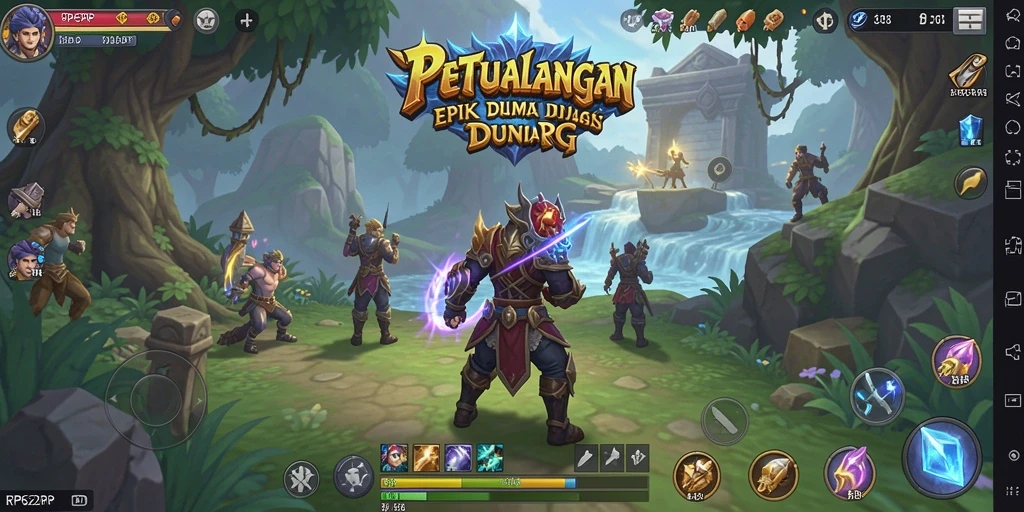 Tangkapan layar menunjukkan pertempuran intens di dunia RPG.