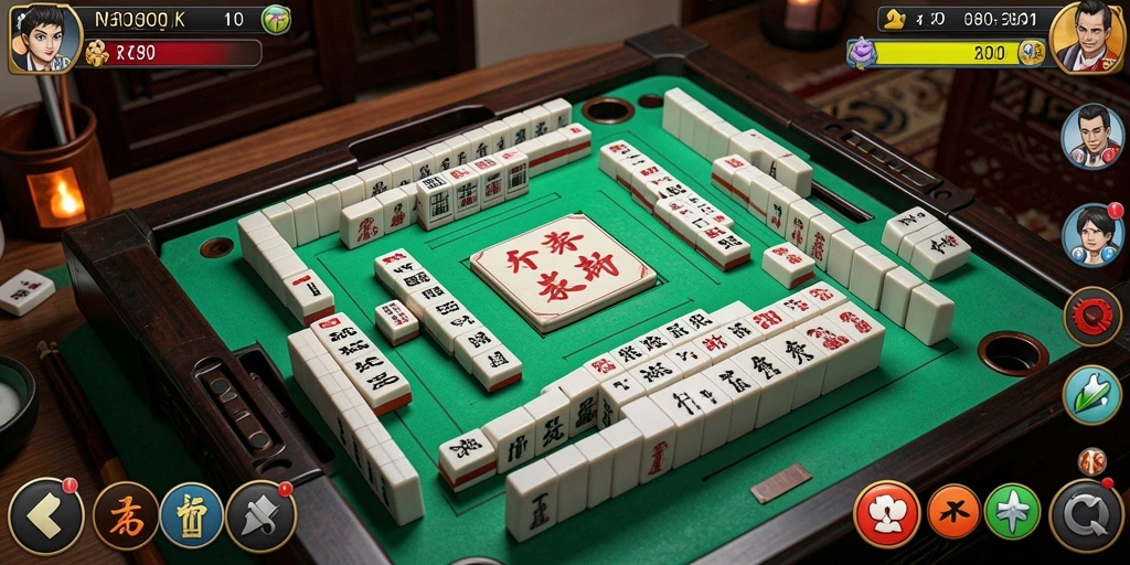 Screenshot gameplay <strong>RR89</strong> yang menunjukkan suasana permainan Mahjong yang mendebarkan.