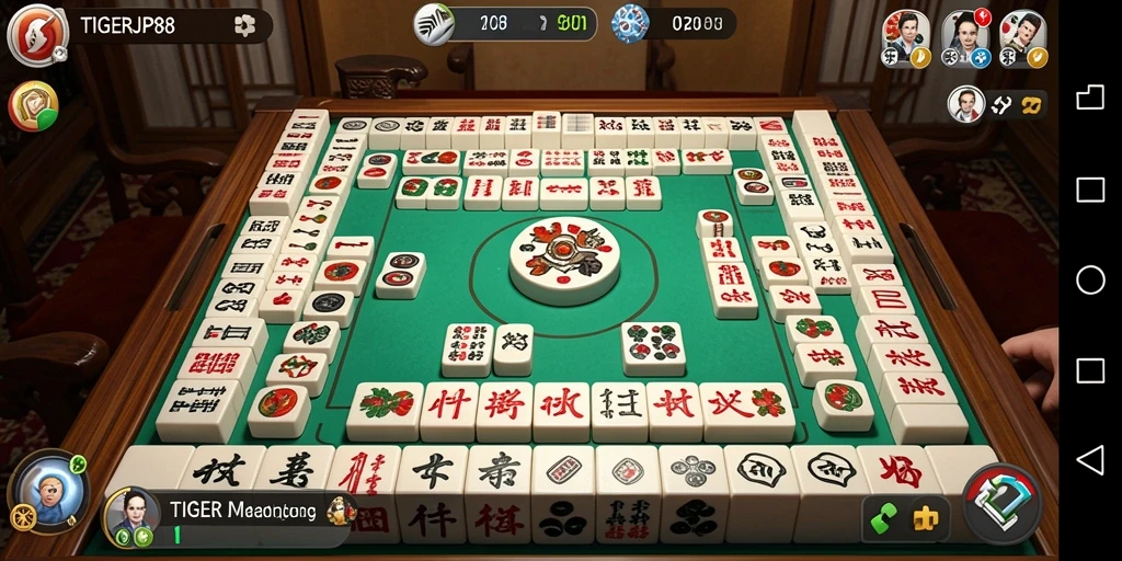 Tampilan seru gameplay Mahjong di TIGERJP88.